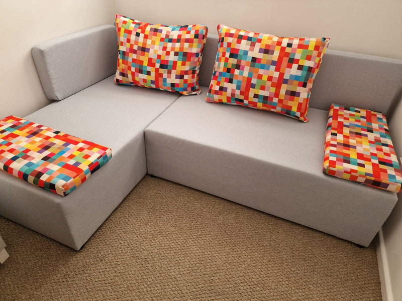 SMALL CORNER SOFA BED MONTANA 201CM CHOICE OF COLOR UNIVERSAL CORNER RIGHT/LEFT CORNER / FOAM