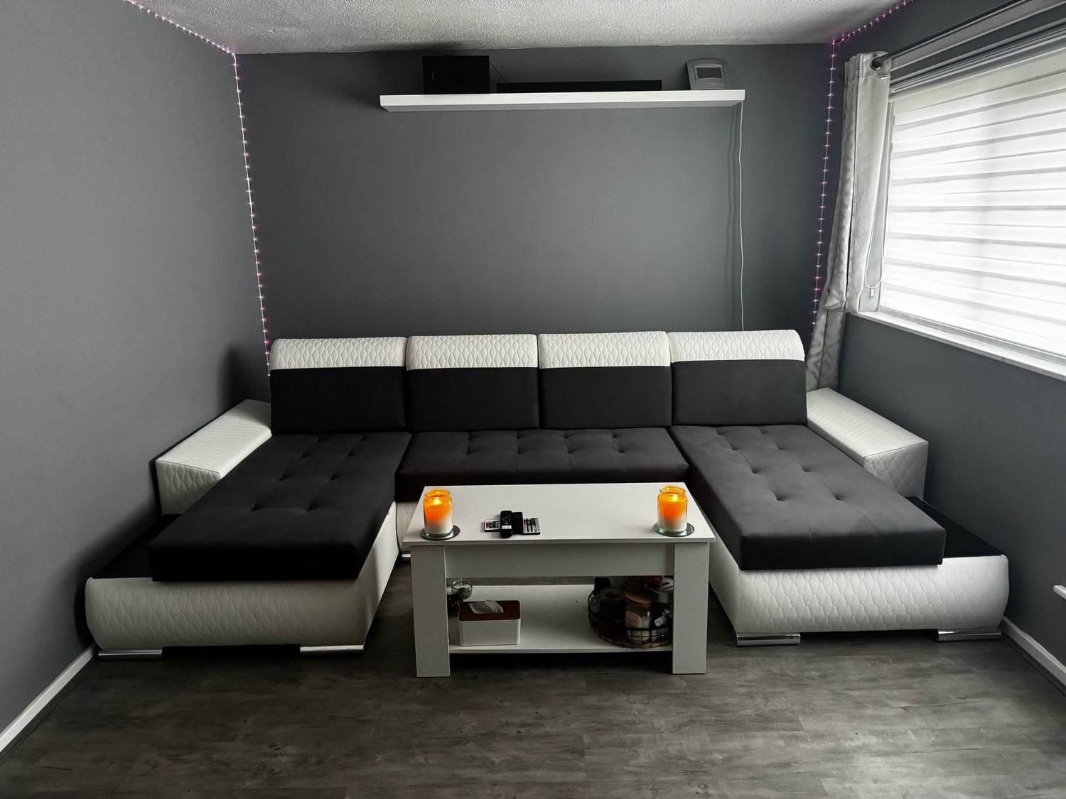 ROHOVÁ ROZKLÁDACÍ POHOVKA LONDON VE TVARU U 2316/1115/60 322CM 3X ÚLOŽNÝ PROSTOR ODOLNÁ PROTI SKVRNÁM SNADNO ČISTITELNÁ LÁTKA / BONELL Pružiny + PĚNA