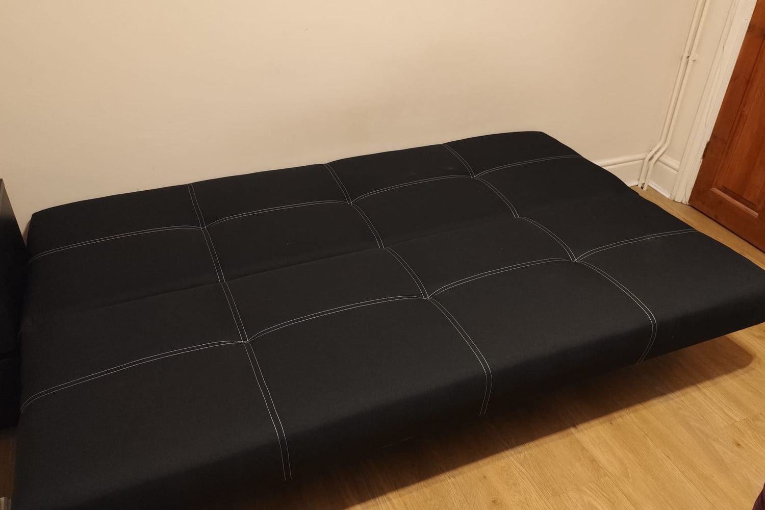 ROZKLADACIA POHOVKA AXEL 195CM SAWANA 14 ČIERNA / PRUŽINY + PENOVÁ VÝPLŇ