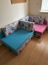 UNIVERSAL CORNER SOFA BED KUBUS CUBE PINK / TEDDY Children room