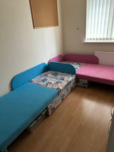 UNIVERSAL CORNER SOFA BED KUBUS CUBE PINK / TEDDY Children room