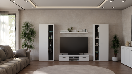 TV WALL UNIT ROMA XL WHITE - Anna Furniture