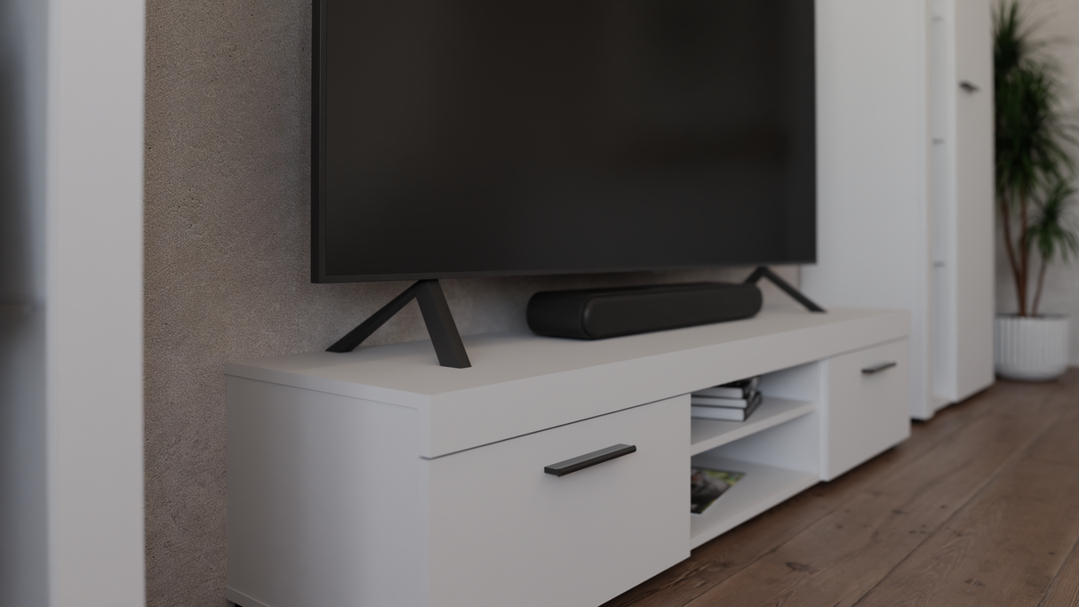 TV WALL UNIT ROMA XL WHITE - Anna Furniture