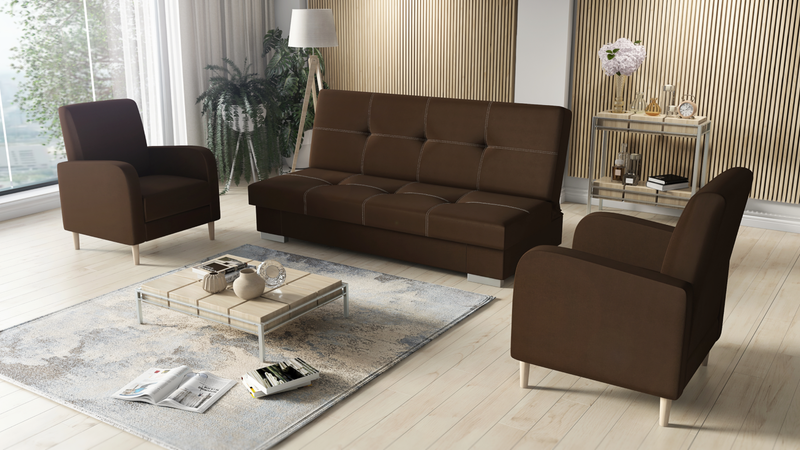 SOFA BED SET 3+1+1 AXEL + 2X ARMCHAIRS CARLO