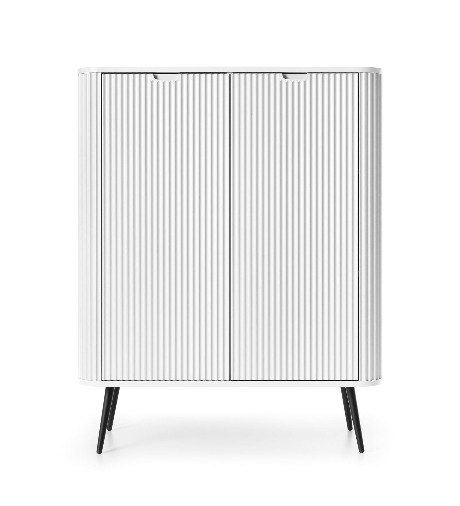 Storage cabinet ZOVA 03 whiteProduct description Dimensions Width 103cm Height 129cm Depth 39cm Details Colour white Material Laminated board 18mm / MDF-board 18mm Veneer ABS edges Legs Metal, in black (23cm) Warranty 24 monthsUncategorizedAnna Furniture