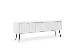TV Stand ZOVA 01 WHITEProduct description Dimensions Width 168cm Height 56cm Depth 39cm Details Colour white Material Laminated board 18mm / MDF-board 18mm Veneer ABS edges Legs Metal, in black (23cm) Warranty 24 monthsUncategorizedAnna Furniture