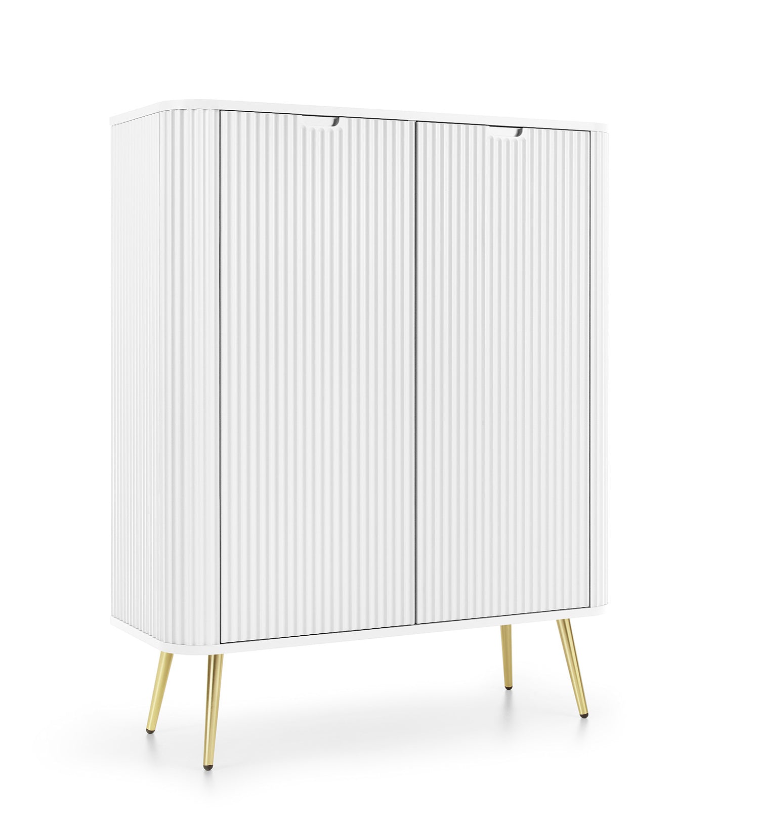Storage cabinet ZOVA 03 whiteProduct description Dimensions Width 103cm Height 129cm Depth 39cm Details Colour white Material Laminated board 18mm / MDF-board 18mm Veneer ABS edges Legs Metal, in black (23cm) Warranty 24 monthsUncategorizedAnna Furniture