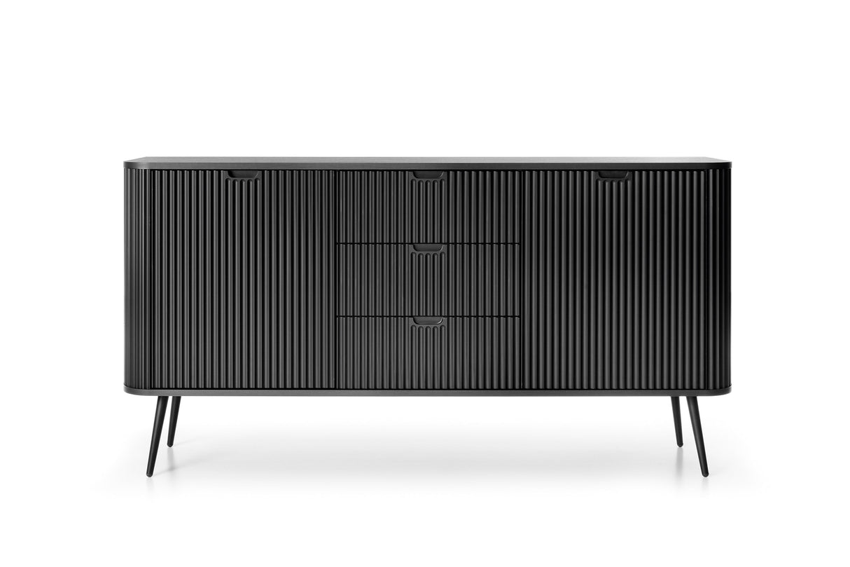 Storage cabinet ZOVA 02 BLACKProduct description Dimensions Width 103cm Height 129cm Depth 39cm Details Colour cashmere Material Laminated board 18mm / MDF-board 18mm Veneer ABS edges Legs Metal, in black (23cm) Warranty 24 monthsUncategorizedAnna Furnitu