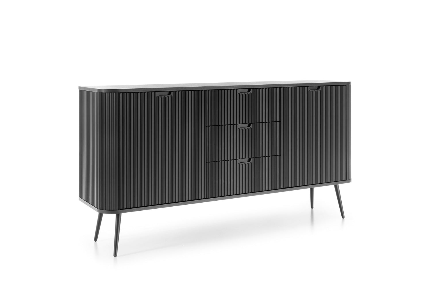 Storage cabinet ZOVA 02 BLACKProduct description Dimensions Width 103cm Height 129cm Depth 39cm Details Colour cashmere Material Laminated board 18mm / MDF-board 18mm Veneer ABS edges Legs Metal, in black (23cm) Warranty 24 monthsUncategorizedAnna Furnitu