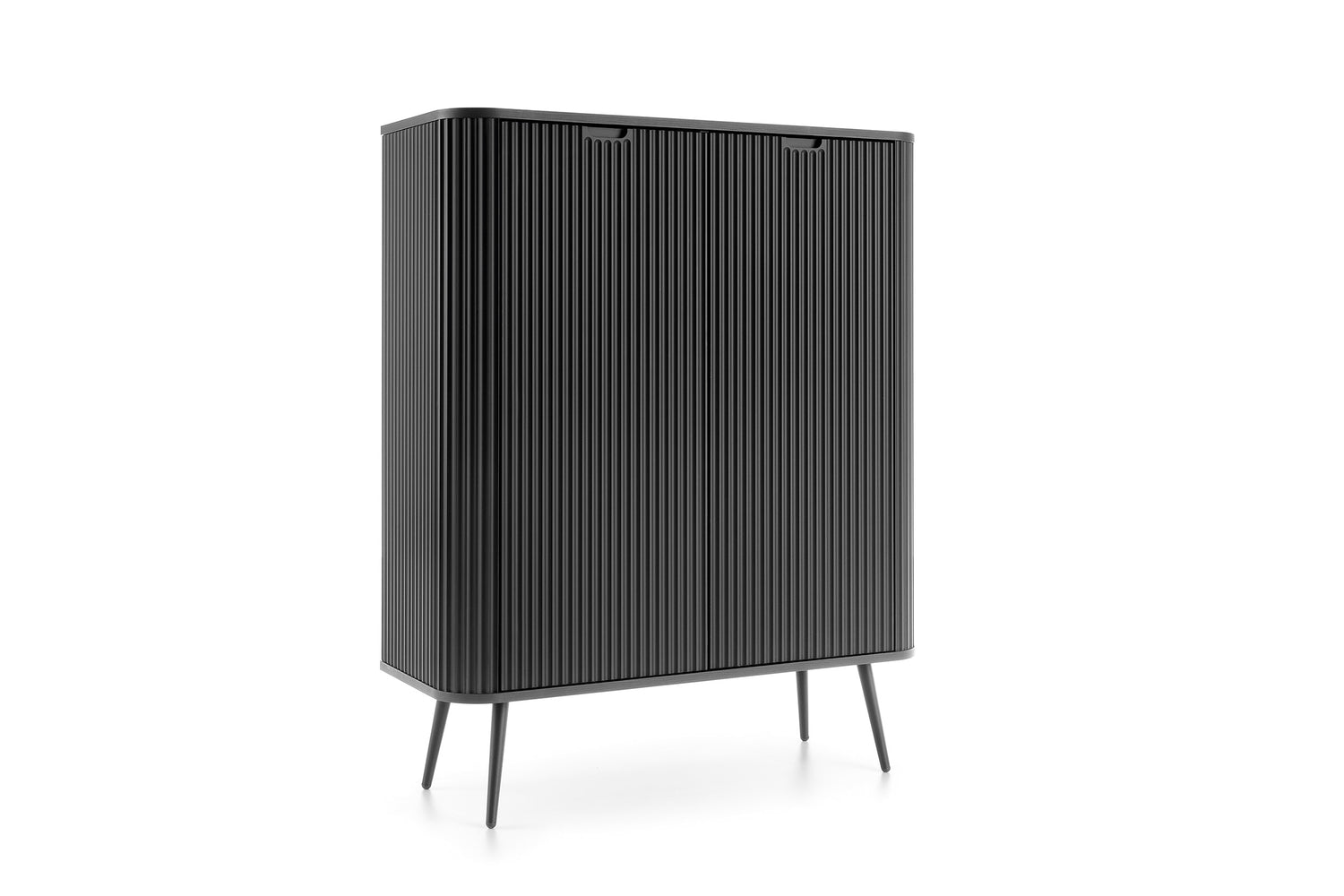 Storage cabinet ZOVA 03 BLACKProduct description Dimensions Width 103cm Height 129cm Depth 39cm Details Colour cashmere Material Laminated board 18mm / MDF-board 18mm Veneer ABS edges Legs Metal, in black (23cm) Warranty 24 monthsUncategorizedAnna Furnitu