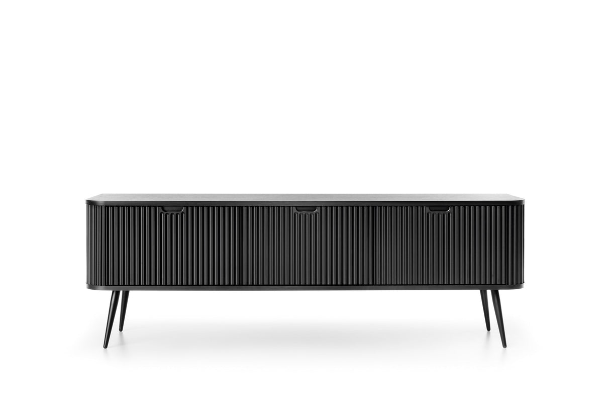 TV Stand ZOVA 01 BLACKProduct description Dimensions Width 168cm Height 56cm Depth 39cm Details Colour cashmere Material Laminated board 18mm / MDF-board 18mm Veneer ABS edges Legs Metal, in black (23cm) Warranty 24 monthsUncategorizedAnna Furniture