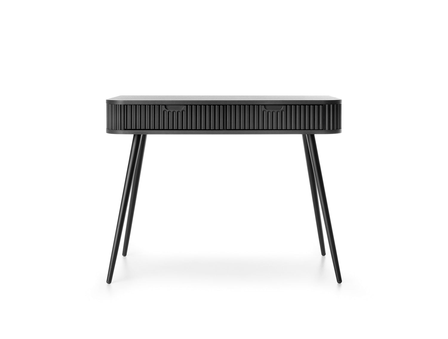 DRESSING TABLE ZOVA BLACKProduct description Dimensions Width 103cm Height 80cm Depth 49cm Details Colour black Material Laminated board 18mm / MDF-board 18mm Veneer ABS edges Legs Metal, in black (65cm) Warranty 24 monthsUncategorizedAnna Furniture