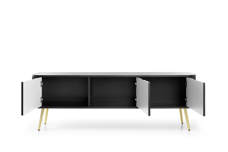 LIVING ROOM ZOVI FURNITURE SET BLACKFURNITUTE SET INCLUDES: Storage cabinet ZOVA 02 103X129X39CM Storage cabinet ZOVA 03 168X87X39CM TV Stand ZOVA 01 168X56X39CM ColourCASHMERE/BLACK MaterialLaminated board 18mm / MDF-board 18mmMDF-board 18mm Metal, in bl