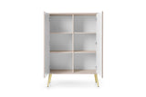 Storage cabinet ZOVA 03 CASHEMEREProduct description Dimensions Width 103cm Height 129cm Depth 39cm Details Colour cashmere Material Laminated board 18mm / MDF-board 18mm Veneer ABS edges Legs Metal, in black (23cm) Warranty 24 monthsUncategorizedAnna Fur
