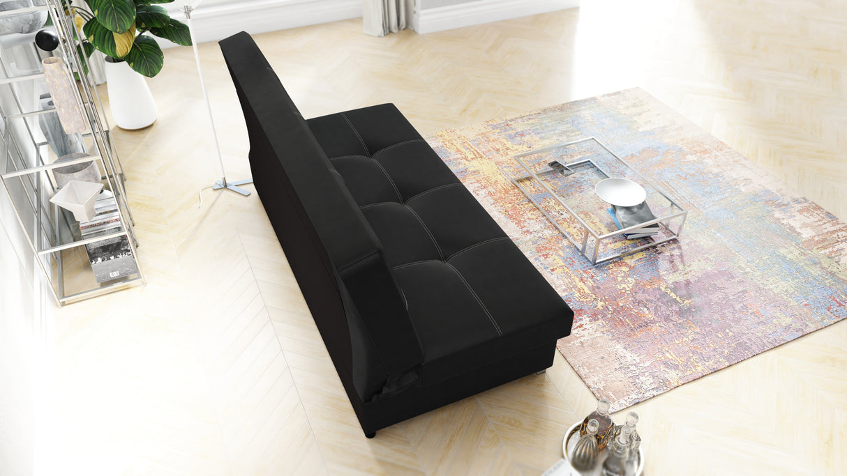 SOFA BED AXEL 195CM SAWANA 14 BLACK / SPRINGS + FOAM