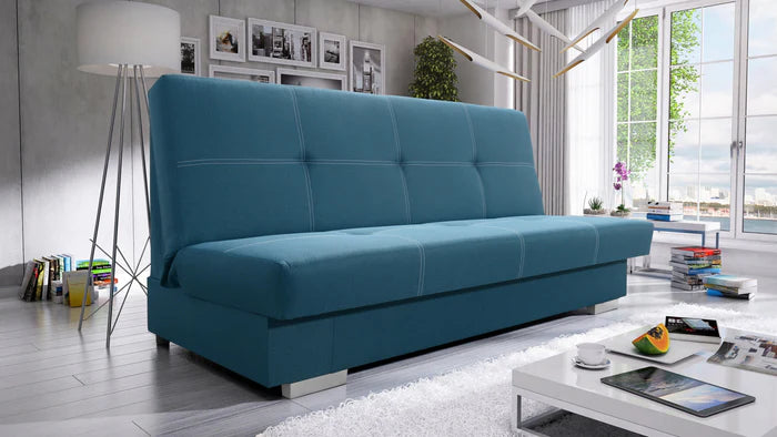 SOFA BED AXEL 195CM MALMO 85 / SPRINGS + FOAMDimensions: (+/- 2cm) - width 195 cm- depth 91 cm- height 90 cm- 119/195 cm sleeping areaThe following were used for the production of the sofa:- a structure made of pine wood, chipboard and MDF board- the seat