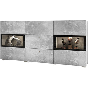SIDEBOARD BAROS 132CM MONTREAL LIGHTDimensions Width132cm Height70cm Depth39cmSpecific information ColorationMONTREAL LIGHTMaterialLaminated furniture board LED lightingIt is not included in the priceAnna Furniture