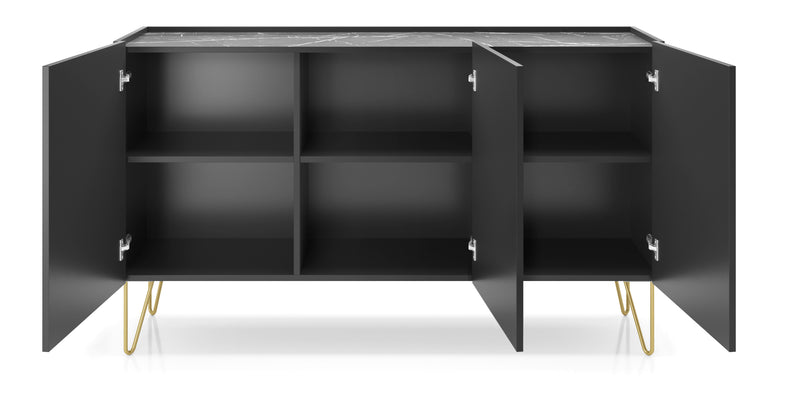 Storage cabinet HARMONY 03 black / black marble