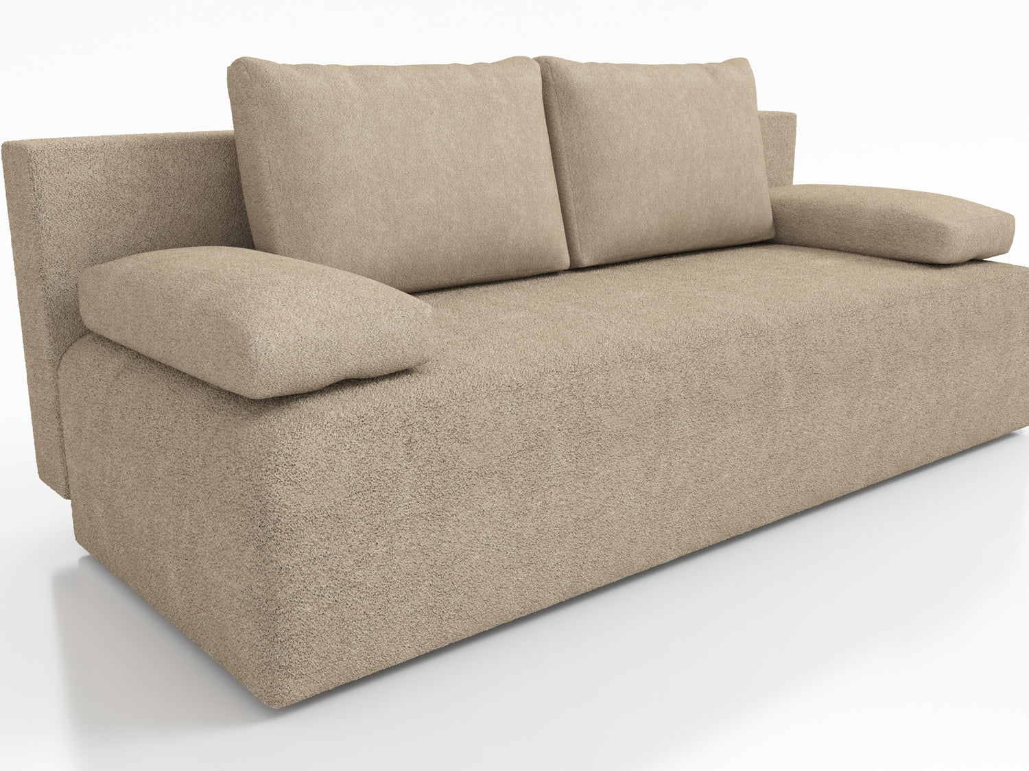 NEW!! SOFA BED ZOYA 201cm LAMBI 05Dimensions: sleeping area 137x201 cm width 201 cm depth 91 cm height to the seat 40 cm * dimensions given with a tolerance of +/- 3 cm Execution: • frame: pine wood + board chipboard, • unfolding system: AUTOMAT DL • seat