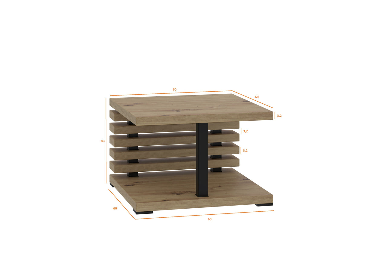 COFFEE TABLE KYOTO BLACKIntroducing COFFEE TABLE KYOTO, an ideal addition to any corner or regular sofa. Its sleek and contemporary rung-shaped structure, adorned with metallic accents, makes it a standout piece. Constructed from a 32mm thick board, this