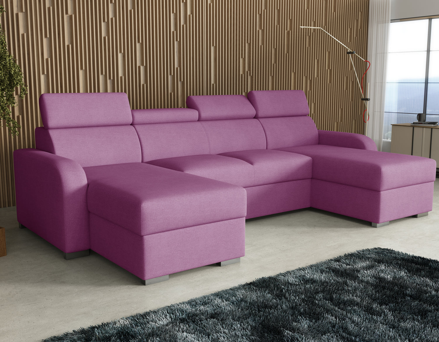 NEW! CORNER SOFA BED ASTEE U SHAPE EASY CLEAN FABRIC ADJUSTABLE HEADREST / SPRINGS + FOAMTHIS MODEL IS UNIVERSAL WHICH MEANS YOU CAN CHOOSE CORNER SIDE DURING ASSEMBLYProduct dimensions:- length: 306 cm- depth: 170 cm- seat depth: 60 cmADJUSTABLE HEADREST