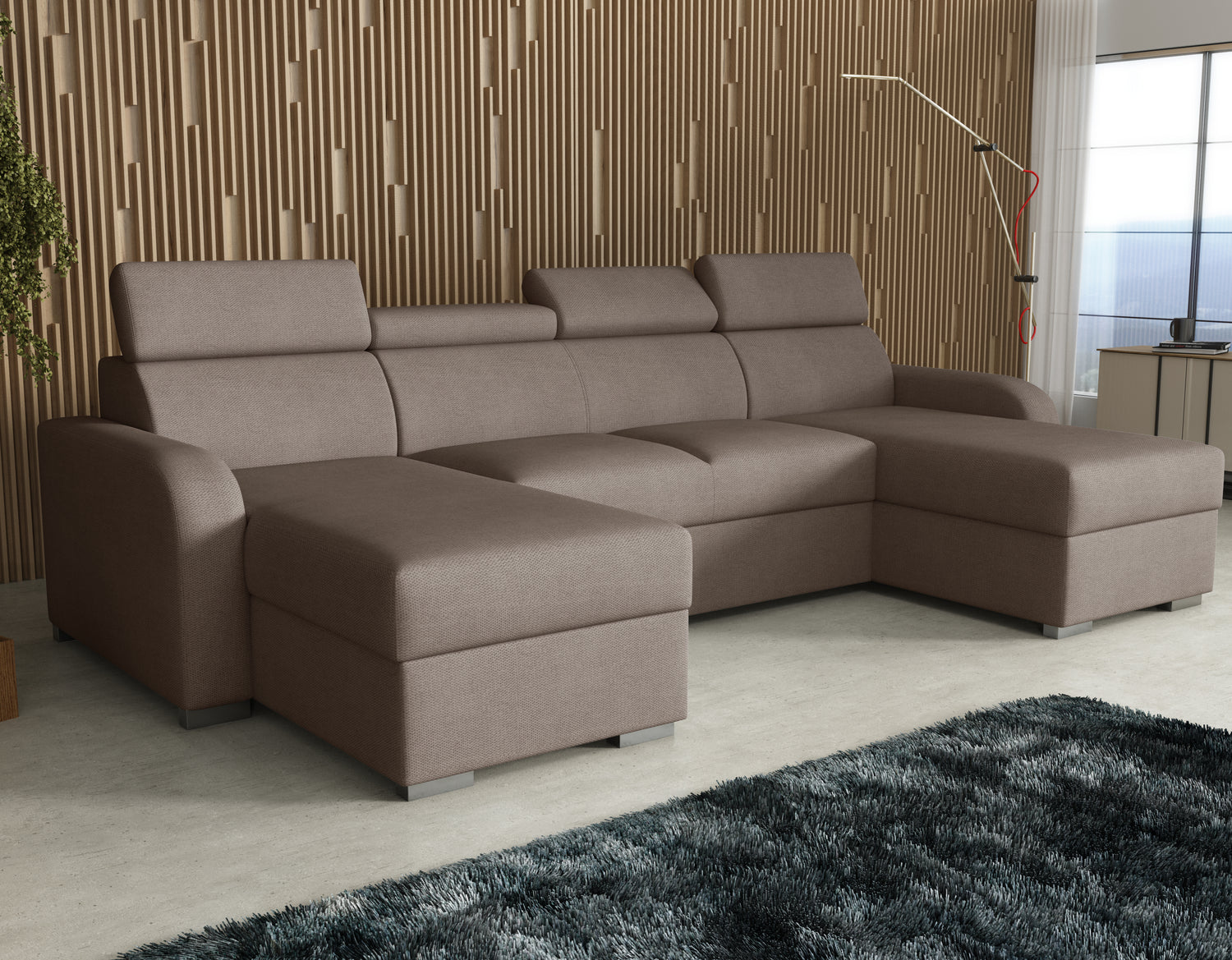 NEW! CORNER SOFA BED ASTEE U SHAPE EASY CLEAN FABRIC ADJUSTABLE HEADREST / SPRINGS + FOAMTHIS MODEL IS UNIVERSAL WHICH MEANS YOU CAN CHOOSE CORNER SIDE DURING ASSEMBLYProduct dimensions:- length: 306 cm- depth: 170 cm- seat depth: 60 cmADJUSTABLE HEADREST