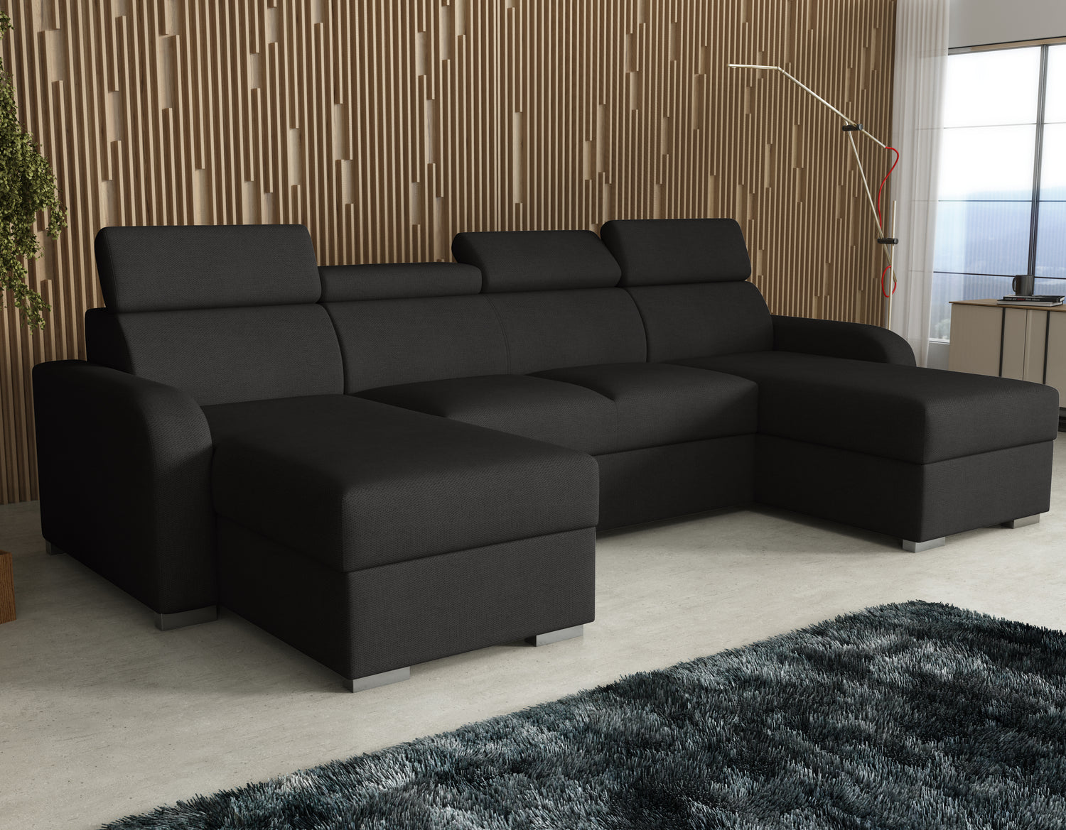 NEW! CORNER SOFA BED ASTEE U SHAPE EASY CLEAN FABRIC ADJUSTABLE HEADREST / SPRINGS + FOAMTHIS MODEL IS UNIVERSAL WHICH MEANS YOU CAN CHOOSE CORNER SIDE DURING ASSEMBLYProduct dimensions:- length: 306 cm- depth: 170 cm- seat depth: 60 cmADJUSTABLE HEADREST