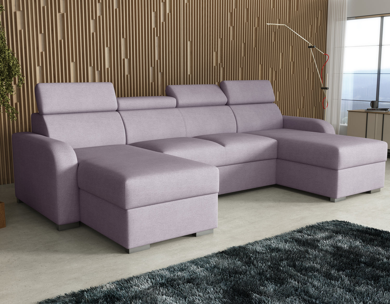 NEW! CORNER SOFA BED ASTEE U SHAPE EASY CLEAN FABRIC ADJUSTABLE HEADREST / SPRINGS + FOAMTHIS MODEL IS UNIVERSAL WHICH MEANS YOU CAN CHOOSE CORNER SIDE DURING ASSEMBLYProduct dimensions:- length: 306 cm- depth: 170 cm- seat depth: 60 cmADJUSTABLE HEADREST