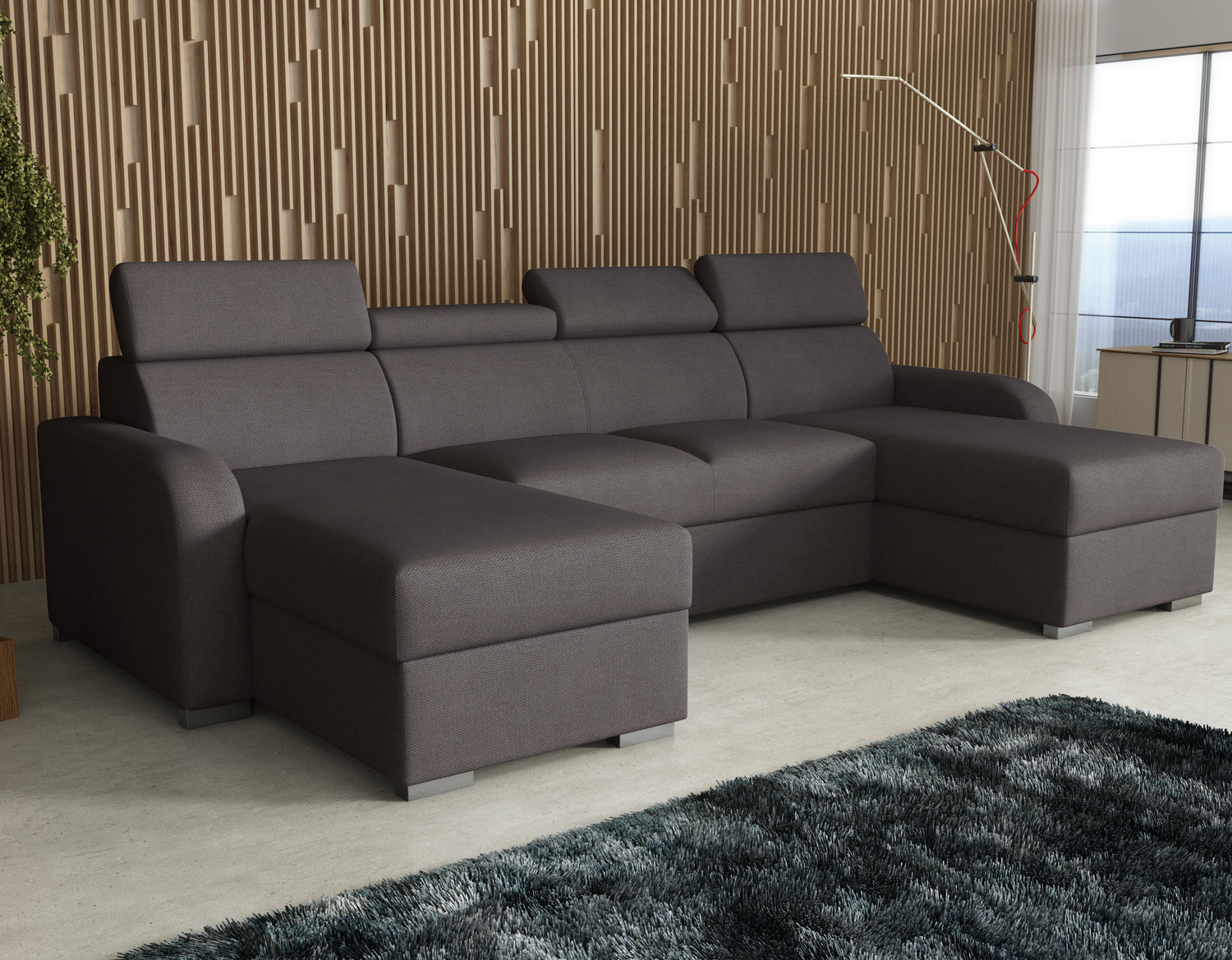 NEW! CORNER SOFA BED ASTEE U SHAPE EASY CLEAN FABRIC ADJUSTABLE HEADREST / SPRINGS + FOAMTHIS MODEL IS UNIVERSAL WHICH MEANS YOU CAN CHOOSE CORNER SIDE DURING ASSEMBLYProduct dimensions:- length: 306 cm- depth: 170 cm- seat depth: 60 cmADJUSTABLE HEADREST