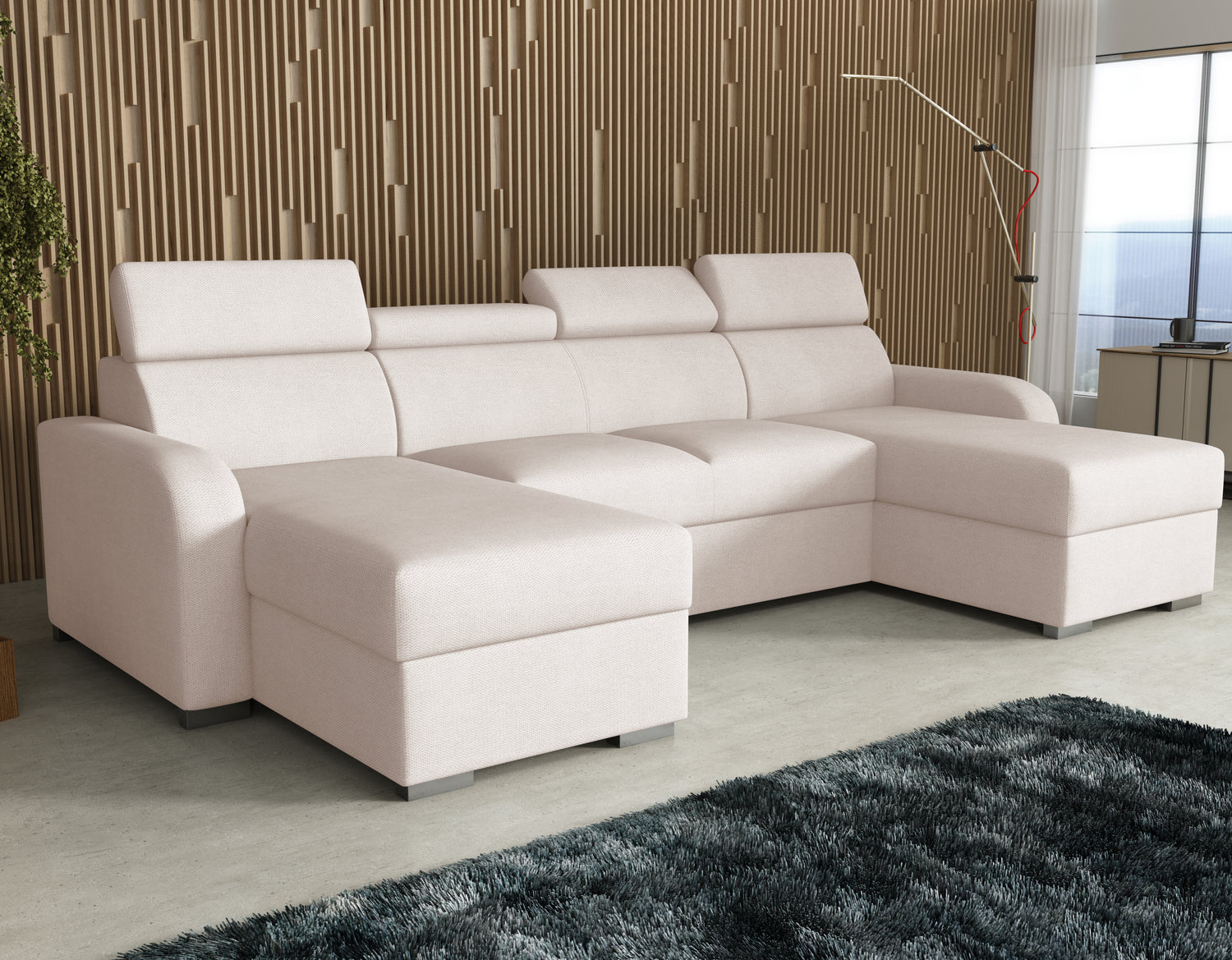 NEW! CORNER SOFA BED ASTEE U SHAPE EASY CLEAN FABRIC ADJUSTABLE HEADREST / SPRINGS + FOAMTHIS MODEL IS UNIVERSAL WHICH MEANS YOU CAN CHOOSE CORNER SIDE DURING ASSEMBLYProduct dimensions:- length: 306 cm- depth: 170 cm- seat depth: 60 cmADJUSTABLE HEADREST