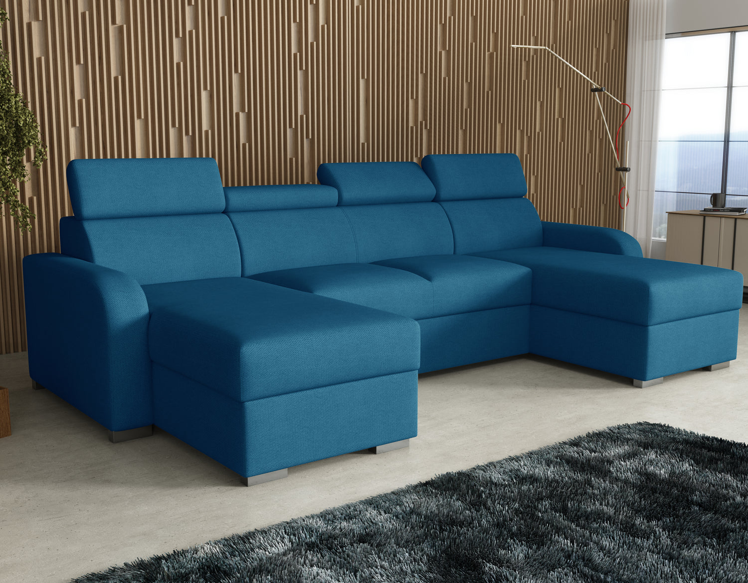 NEW! CORNER SOFA BED ASTEE U SHAPE EASY CLEAN FABRIC ADJUSTABLE HEADREST / SPRINGS + FOAMTHIS MODEL IS UNIVERSAL WHICH MEANS YOU CAN CHOOSE CORNER SIDE DURING ASSEMBLYProduct dimensions:- length: 306 cm- depth: 170 cm- seat depth: 60 cmADJUSTABLE HEADREST