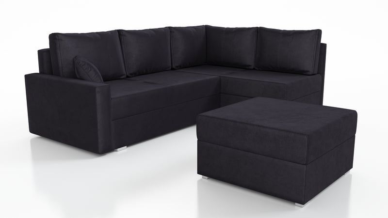 NAROŻNA SOFA ROZKŁADANA FINO 228CM + PASUJĄCY PUFA / SPRINGI + PIANKA