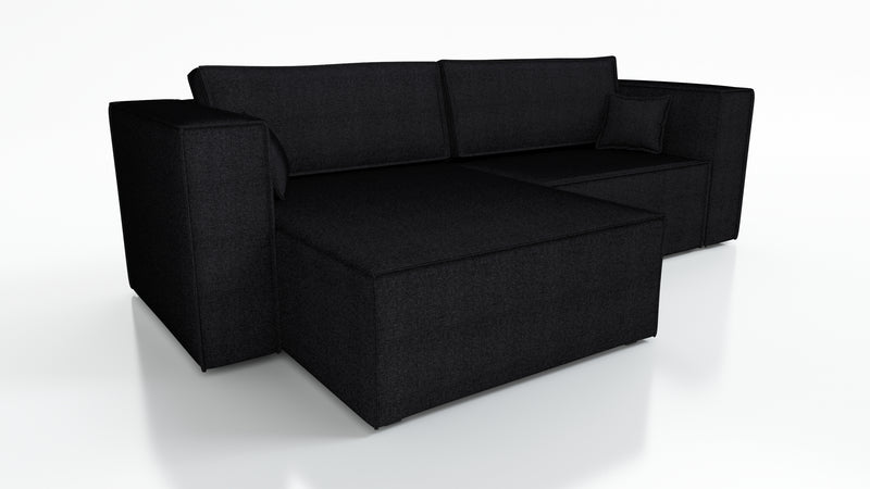 CORNER SOFA BED OTTO VOGUE 255CM UNIVERSAL CORNEROTTO corner sofacontainer dimensions:• length: 97 cm,• width: 62 cm,• height: 24 cm.Sleeping function:width 205 cmdepth 125 cm/ 138 cmpackaging:sides: 95/50/73 28 kgdouble + backrest: 62/78/103 39 kgottoman