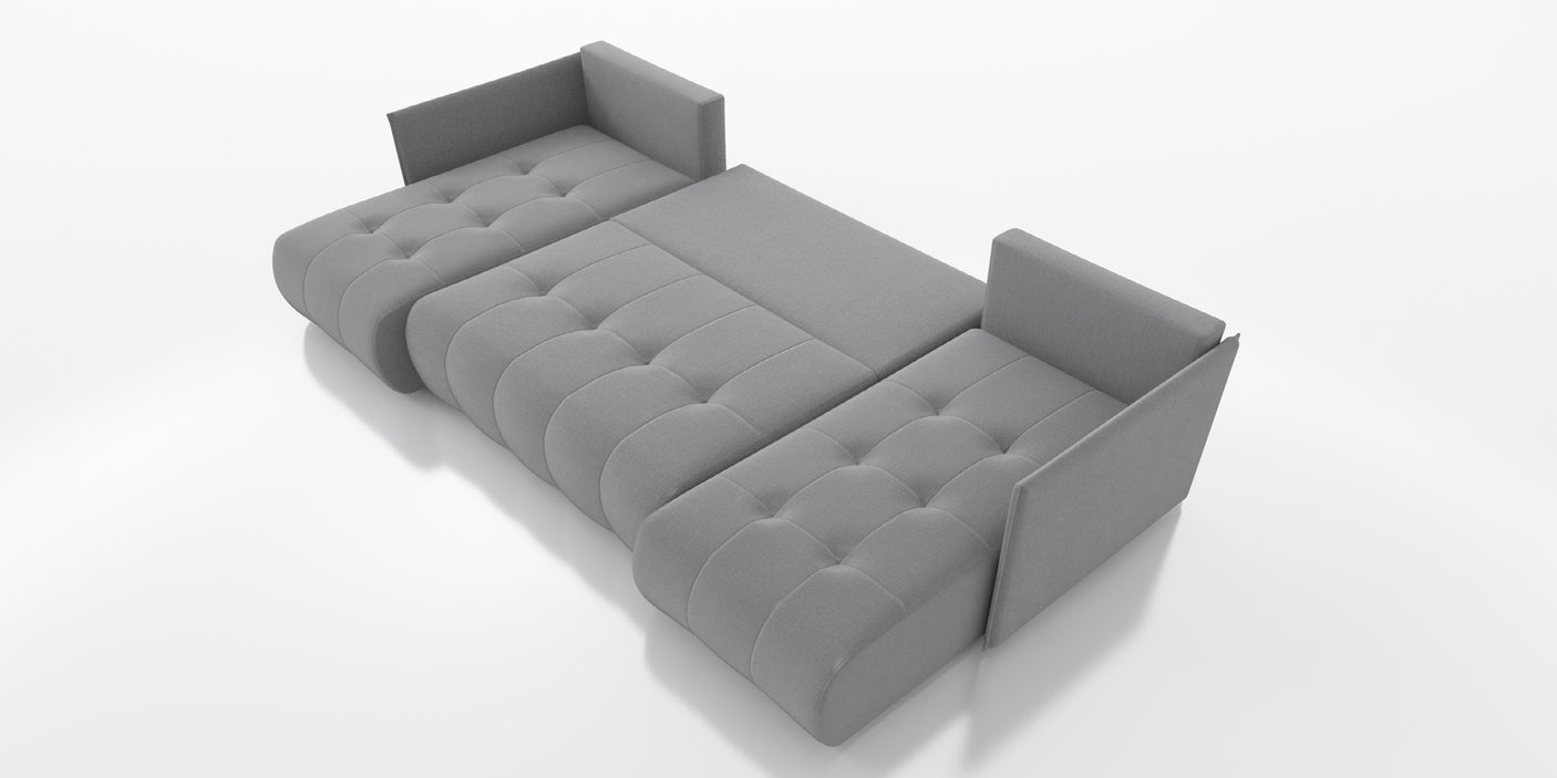 CORNER SOFA BED NESS U SHAPE *CHOICE OF COLORS* / SPRINGS + FOAMAVAILABLE IN 4 TYPES OF FABRICINARI, KRONOS, PAROSSTAIN RESISTANT FABRIC: MONOLITH, TERRADimensions: sleeping area 140/280width 292 cmdepth 152 cmheight to the seat 40 cm * dimensions given w