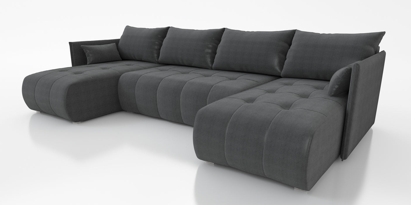 CORNER SOFA BED NESS U SHAPE *CHOICE OF COLORS* / SPRINGS + FOAMAVAILABLE IN 4 TYPES OF FABRICINARI, KRONOS, PAROSSTAIN RESISTANT FABRIC: MONOLITH, TERRADimensions: sleeping area 140/280width 292 cmdepth 152 cmheight to the seat 40 cm * dimensions given w
