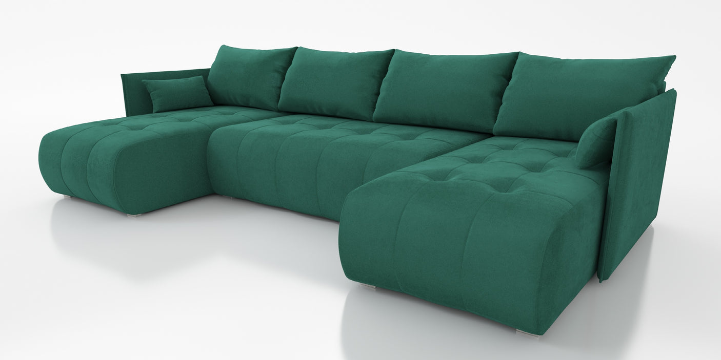 CORNER SOFA BED NESS U SHAPE *CHOICE OF COLORS* / SPRINGS + FOAMAVAILABLE IN 4 TYPES OF FABRICINARI, KRONOS, PAROSSTAIN RESISTANT FABRIC: MONOLITH, TERRADimensions: sleeping area 140/280width 292 cmdepth 152 cmheight to the seat 40 cm * dimensions given w