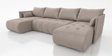 CORNER SOFA BED NESS U SHAPE *CHOICE OF COLORS* / SPRINGS + FOAMAVAILABLE IN 4 TYPES OF FABRICINARI, KRONOS, PAROSSTAIN RESISTANT FABRIC: MONOLITH, TERRADimensions: sleeping area 140/280width 292 cmdepth 152 cmheight to the seat 40 cm * dimensions given w