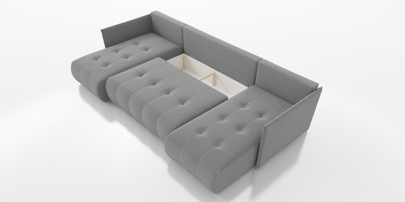 CORNER SOFA BED NESS U SHAPE *CHOICE OF COLORS* / SPRINGS + FOAMAVAILABLE IN 4 TYPES OF FABRICINARI, KRONOS, PAROSSTAIN RESISTANT FABRIC: MONOLITH, TERRADimensions: sleeping area 140/280width 292 cmdepth 152 cmheight to the seat 40 cm * dimensions given w