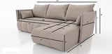 CORNER SOFA BED NESS 214CM / SPRINGS + FOAM / CHOICE OF COLOR - Anna Furniture
