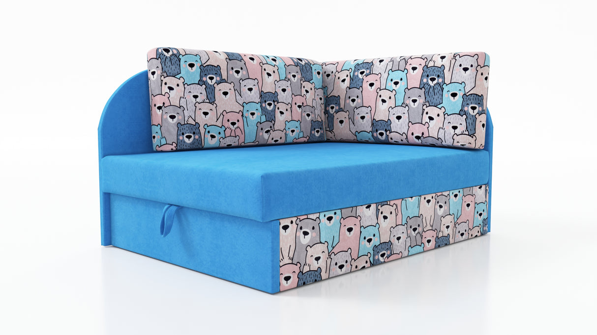 UNIVERSAL CORNER SOFA BED KUBUS CUBE Children room CHOICE OF COLORSTHIS MODEL IS UNIVERSAL WHICH MEANS YOU CAN CHOOSE CORNER SIDE DURING ASSEMBLYCHILDREN CORNER SOFA BEDSOFKA NAROZNIK TAPCZANIK DZIECIECY - depth 77 cm- width 106 cm- height with bacon 50 c