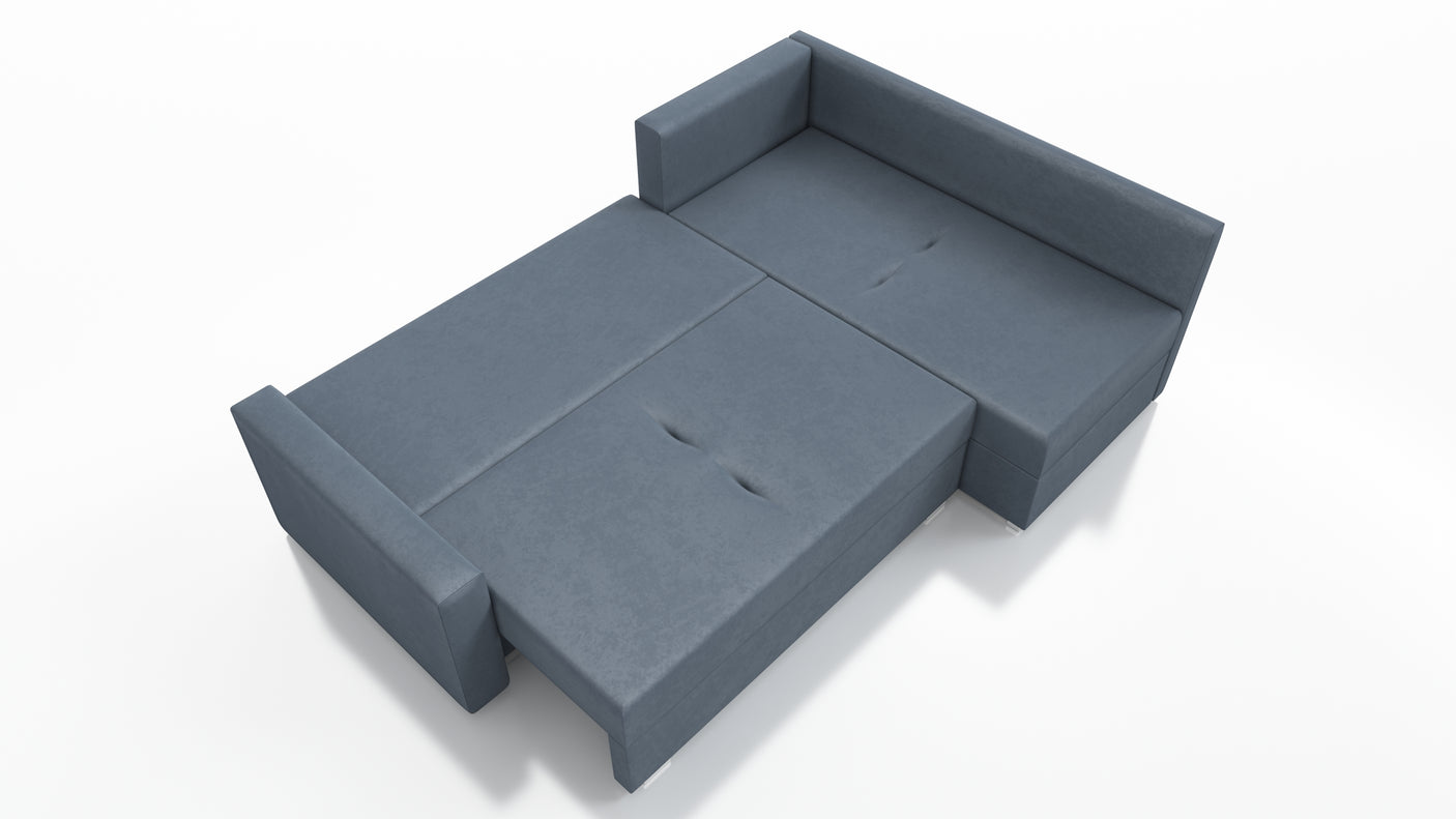 NAROŻNA SOFA ROZKŁADANA FINO 228CM + PASUJĄCY PUFA / SPRINGI + PIANKA