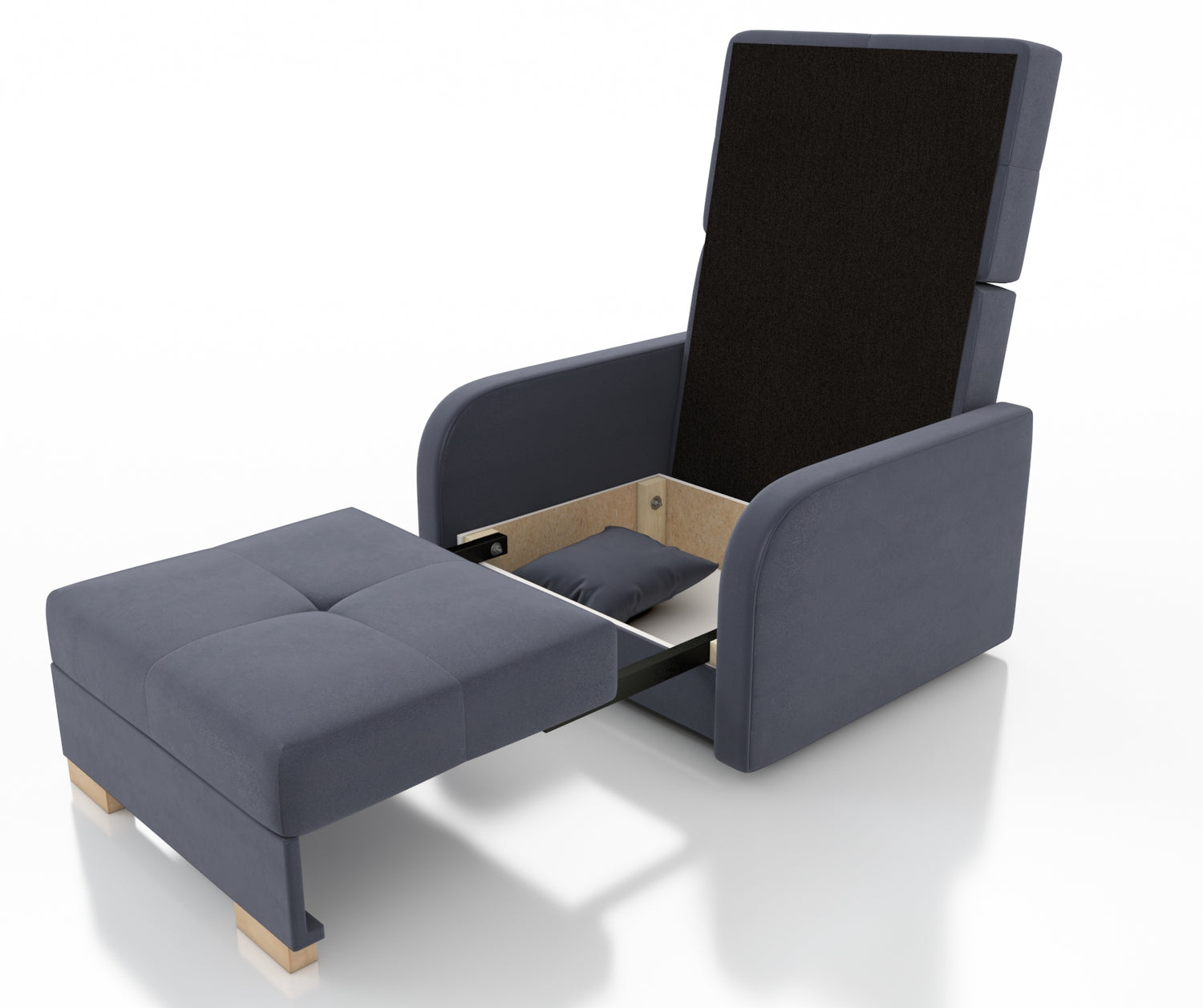 SINGLE SOFA BED OLA I 103cm CHOICE OF COLOR / FOAMDimensions :HEIGHT 85CMDEEPTH 95CMWIDHT 103CMSLEEPING AREA 80X195 cm(no possibility to change dimensions) +/- 3The sofa is made of a wooden frame, the sleeping surface is made of PUR T30 / 42 foam. The sof