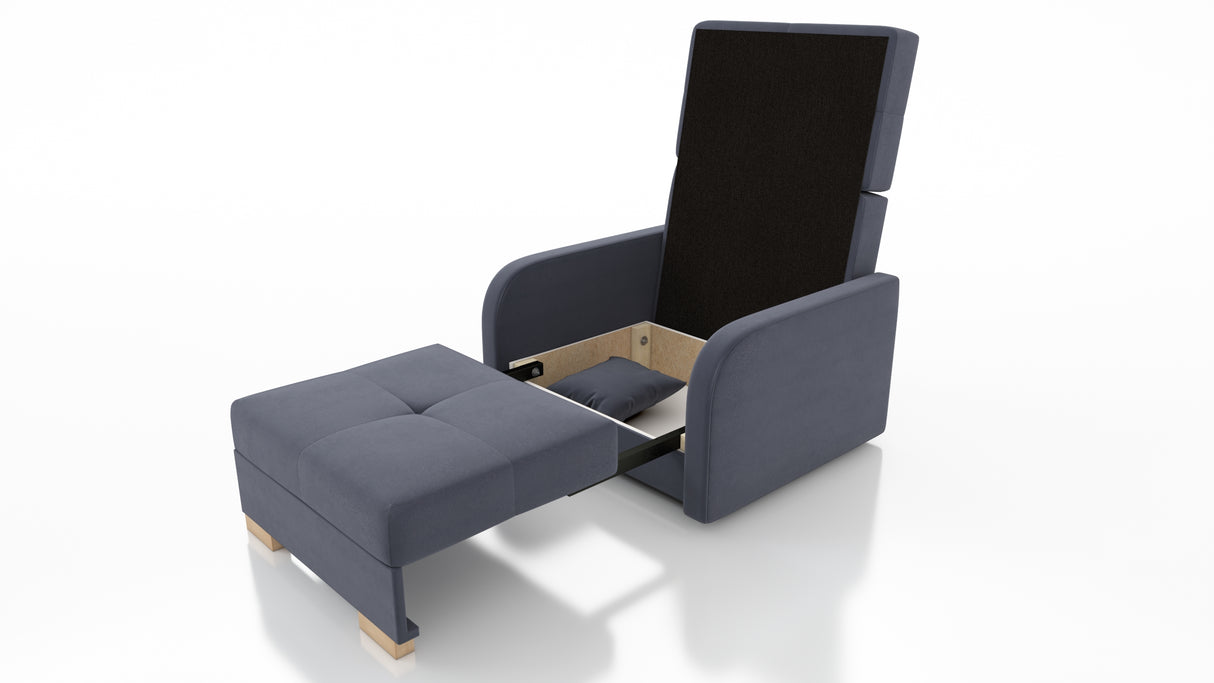 SINGLE SOFA BED OLA I 103cm CHOICE OF COLOR / FOAMDimensions :HEIGHT 85CMDEEPTH 95CMWIDHT 103CMSLEEPING AREA 80X195 cm(no possibility to change dimensions) +/- 3The sofa is made of a wooden frame, the sleeping surface is made of PUR T30 / 42 foam. The sof