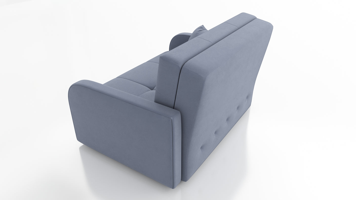 TWO SEATER SOFA BED OLA II 136CM CHOICE OF COLOR / FOAMDimensions :HEIGHT 85CMDEEPTH 95CMWIDHT 136CMSLEEPING AREA 113x195cm(no possibility to change dimensions) +/- 3The sofa is made of a wooden frame, the sleeping surface is made of PUR T30 / 42 foam. Th