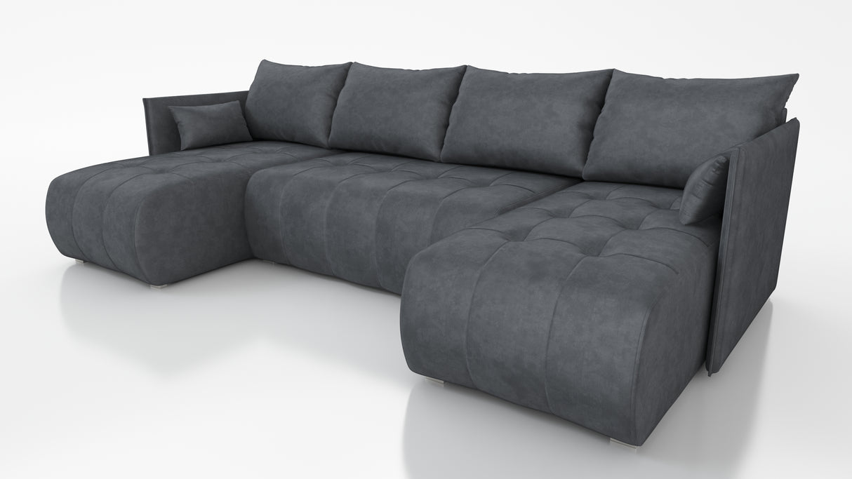 CORNER SOFA BED NESS U SHAPE *CHOICE OF COLORS* / SPRINGS + FOAMAVAILABLE IN 4 TYPES OF FABRICINARI, KRONOS, PAROSSTAIN RESISTANT FABRIC: MONOLITH, TERRADimensions: sleeping area 140/280width 292 cmdepth 152 cmheight to the seat 40 cm * dimensions given w