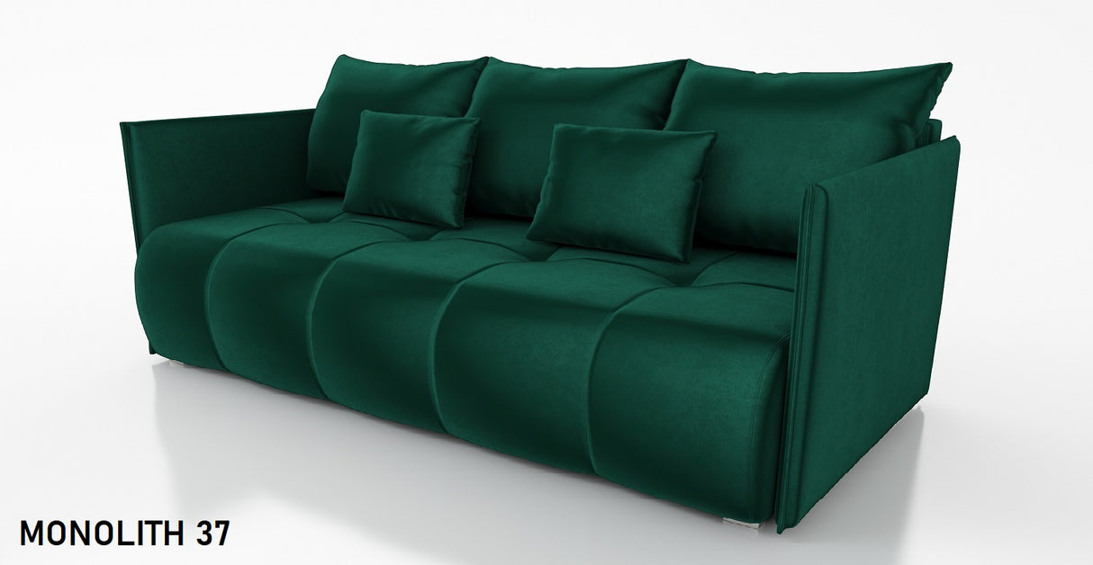SOFA BED NESS 199CM SPINGS + FOAM / CHOICE OF COLORDimensions: sleeping area 142/191 width 199 cm depth 93 cm height to the seat 40 cm* dimensions given with a tolerance of +/- 3 cmSpecification:- free-standing sofa- sleeping function and backrest made of