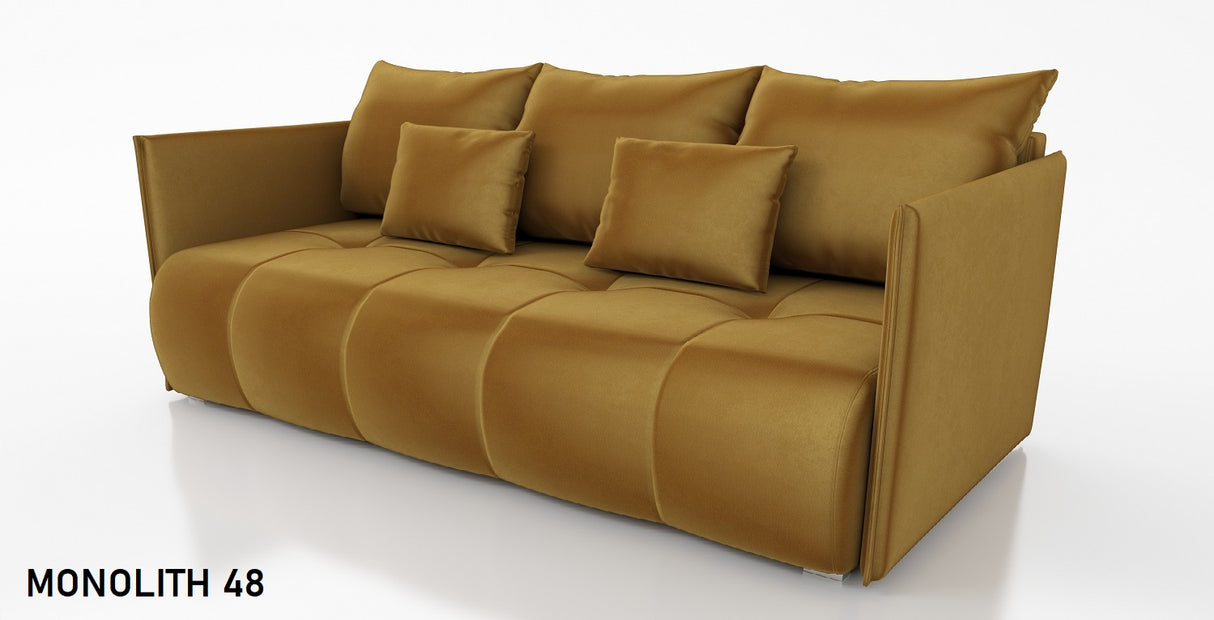 SOFA BED NESS 199CM SPINGS + FOAM / CHOICE OF COLORDimensions: sleeping area 142/191 width 199 cm depth 93 cm height to the seat 40 cm* dimensions given with a tolerance of +/- 3 cmSpecification:- free-standing sofa- sleeping function and backrest made of