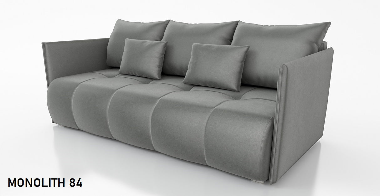 SOFA BED NESS 199CM SPINGS + FOAM / CHOICE OF COLORDimensions: sleeping area 142/191 width 199 cm depth 93 cm height to the seat 40 cm* dimensions given with a tolerance of +/- 3 cmSpecification:- free-standing sofa- sleeping function and backrest made of