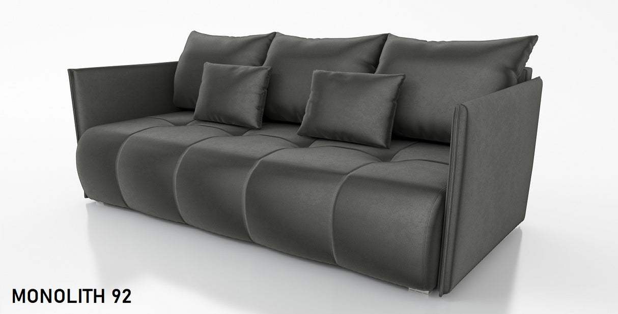 SOFA BED NESS 199CM SPINGS + FOAM / CHOICE OF COLORDimensions: sleeping area 142/191 width 199 cm depth 93 cm height to the seat 40 cm* dimensions given with a tolerance of +/- 3 cmSpecification:- free-standing sofa- sleeping function and backrest made of