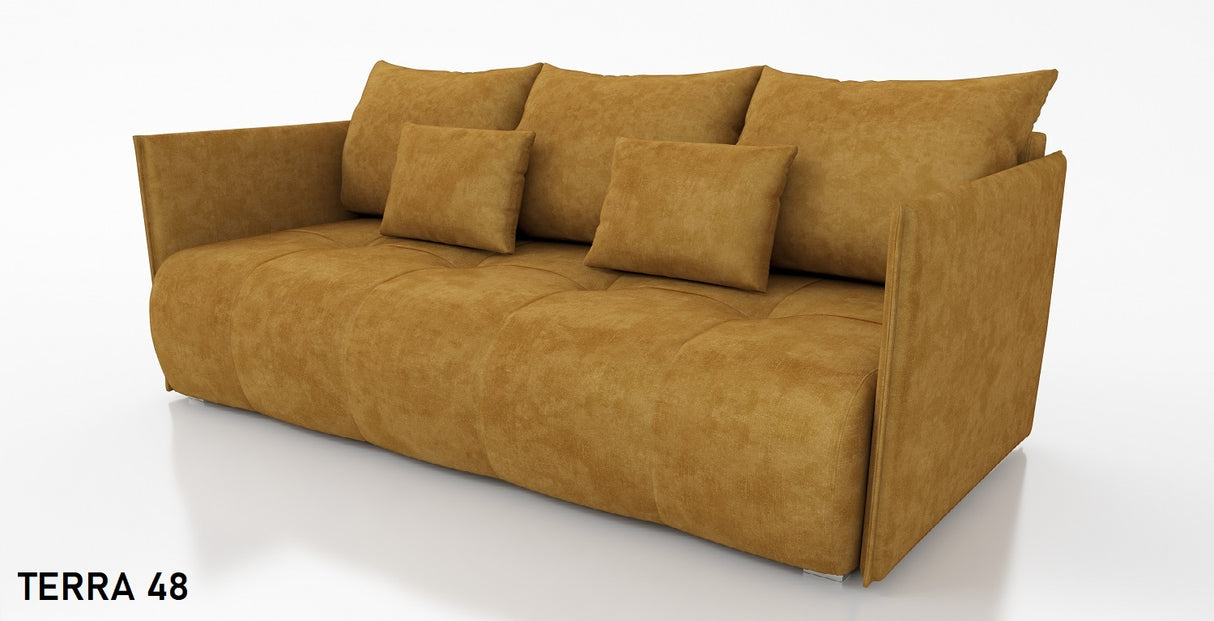 SOFA BED NESS 199CM SPINGS + FOAM / CHOICE OF COLORDimensions: sleeping area 142/191 width 199 cm depth 93 cm height to the seat 40 cm* dimensions given with a tolerance of +/- 3 cmSpecification:- free-standing sofa- sleeping function and backrest made of